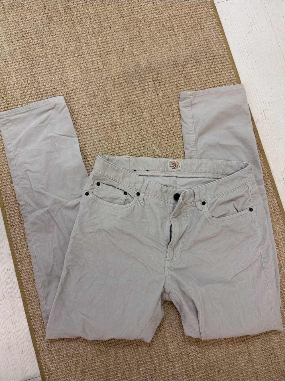 Faherty Men's Light Gray Casual Pants